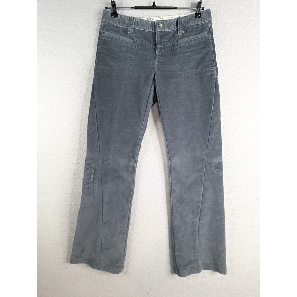 Athleta Blue Corduroy Dipper Cargo Pant Sz 4 Boot Cut Low Rise Y2K Granola Girl